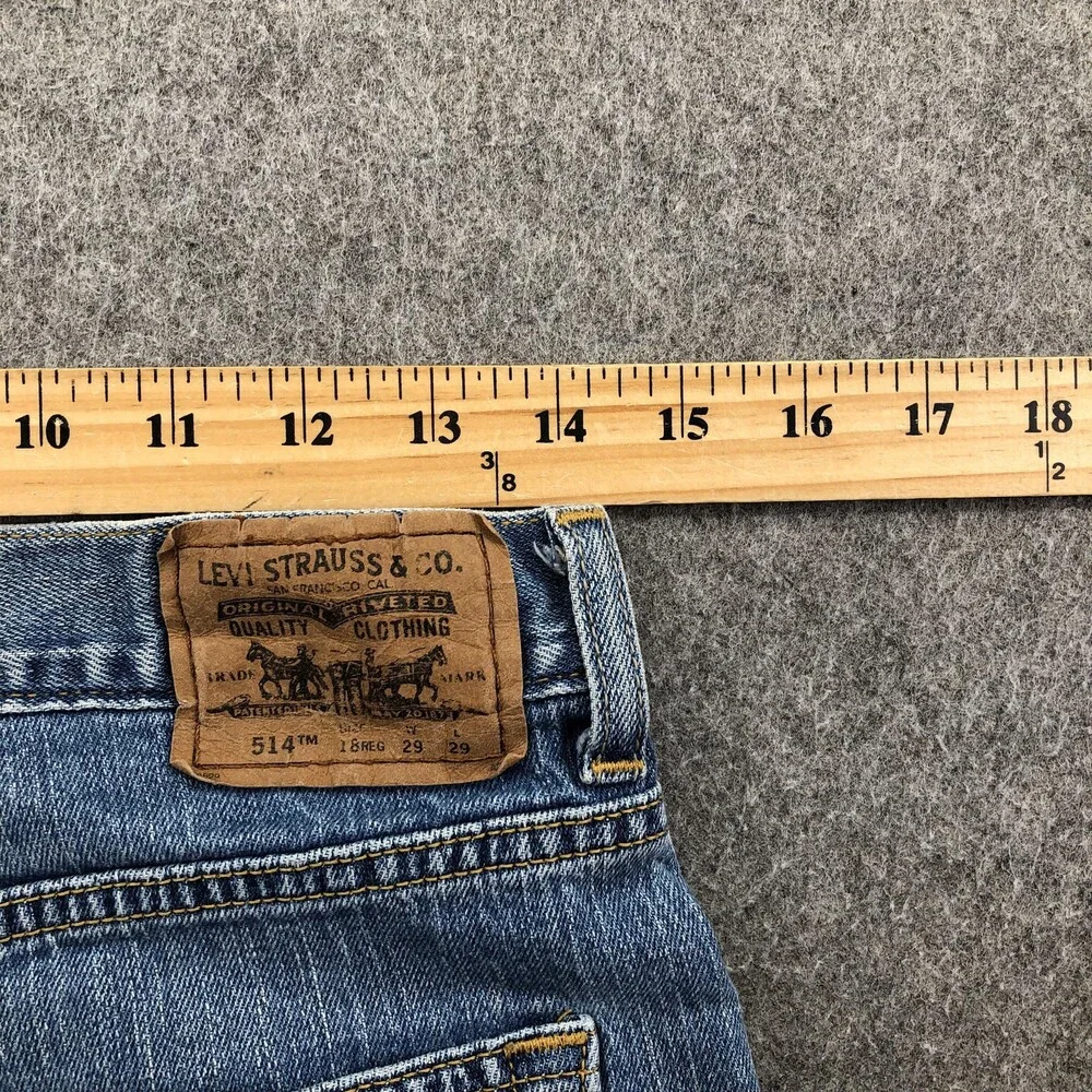 Levis 514 Jeans Mens 29x29 Blue Light Wash Slim Straight Denim Pants Casual